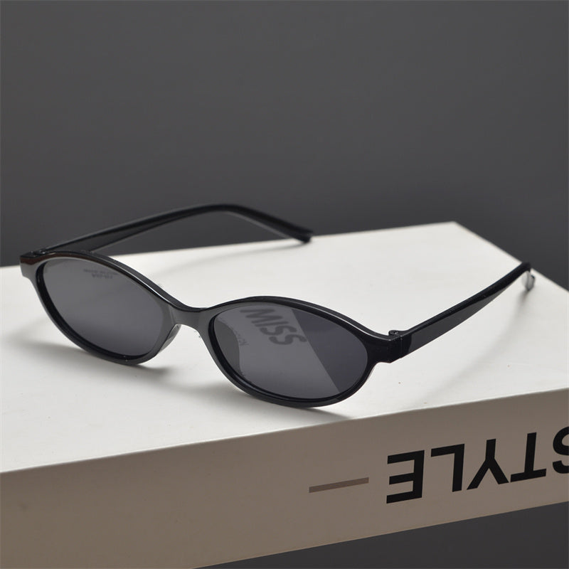 Slim Oval Acetate Sunglasses