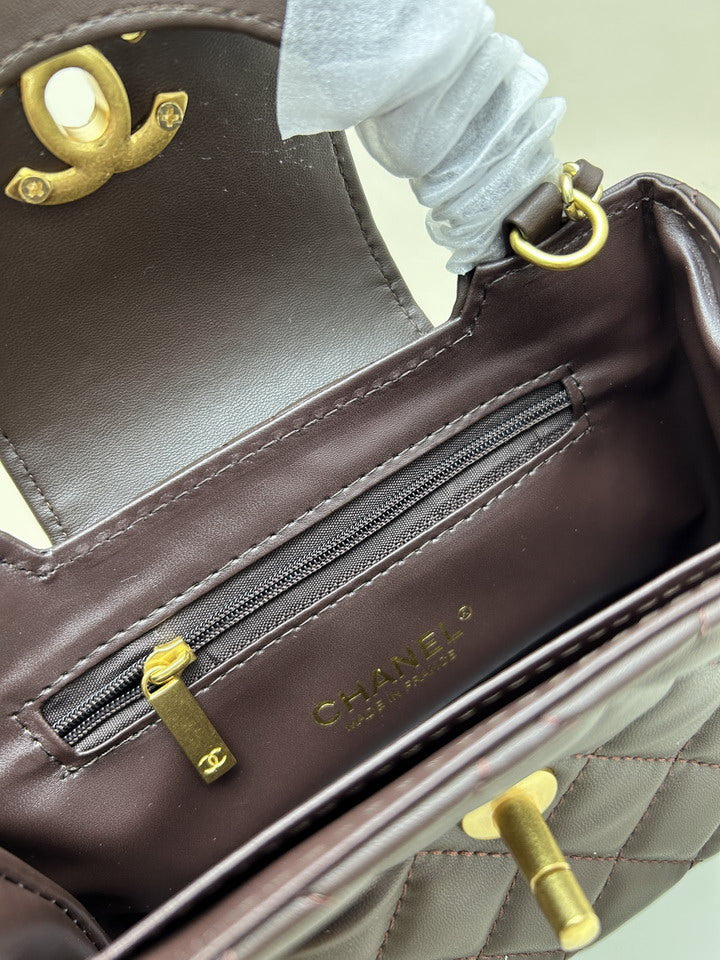 Chocolate Leather Mini Bag