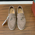Beige Suede Loafers
