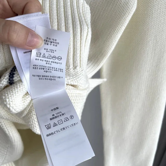 Cream Blazer Bear Knit Sweater